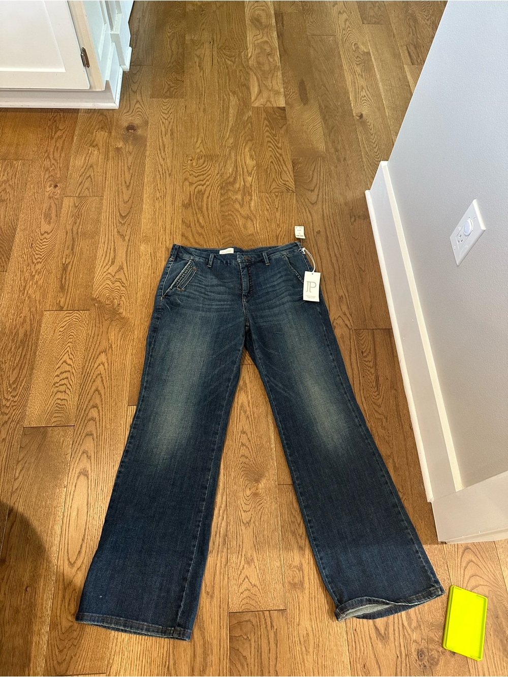 Pilcro Dark Blue Wide-Leg Flare Jeans